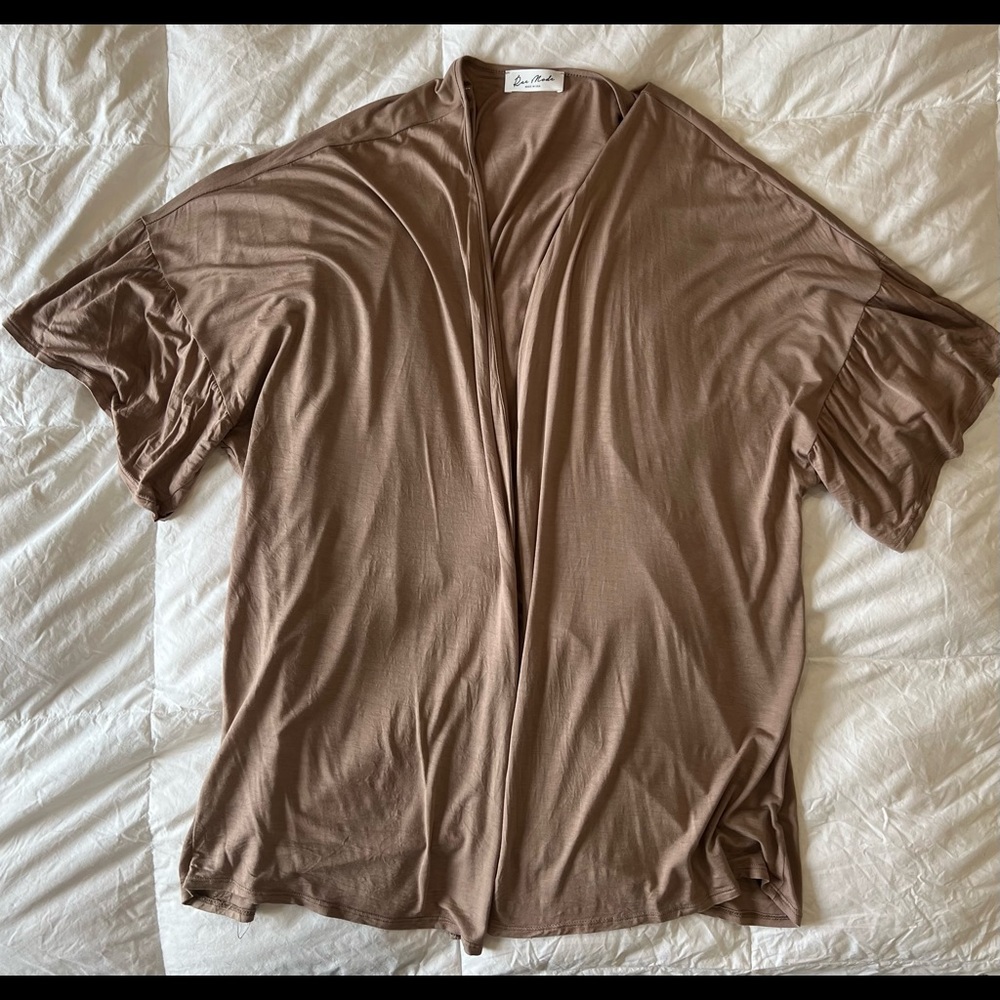 Mocha spring cardigan. Lightweight. Like new.